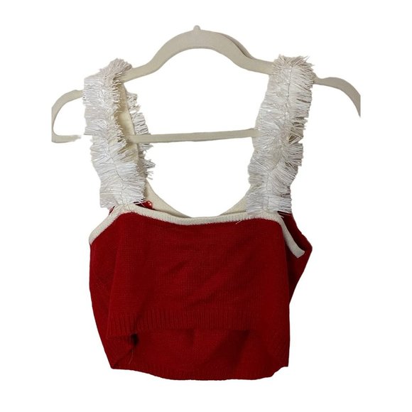 New Ladies Juniors Teen Love on a Hanger Christmas Sweater tinsel tank Sz‎ S - Picture 6 of 7